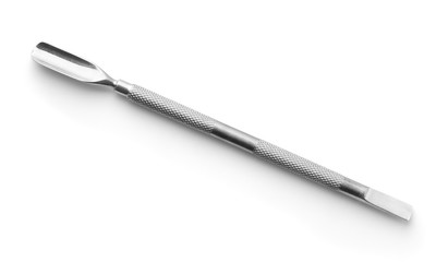 Double-ended steel manicure cuticle pusher - obrazy, fototapety, plakaty