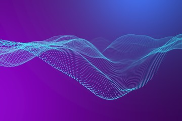 Soft technology background. Network with blue glowing lines