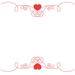 red love TWISTED frame on white background