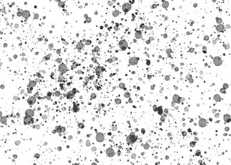 Hand drawn black ink blobs on white background. Abstract creative blots illustration for banner or postcard.