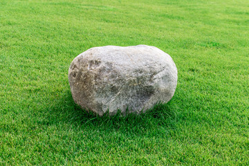 Stone on grass