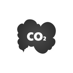 Co2 emissions icon cloud vector flat, carbon dioxide emits symbol, smog pollution concept, smoke pollutant damage.