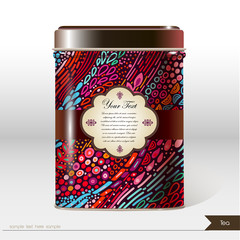 Vector box with place for your text. Design product package. Tea, coffee, dry products. - Vector