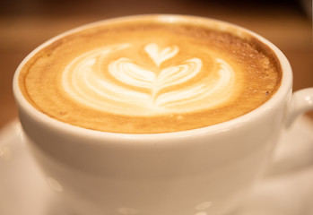 Coffee in a white cup
