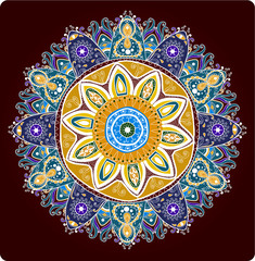 Ornamental round lace pattern.Delicate circle.