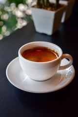 Coffee in a white cup
