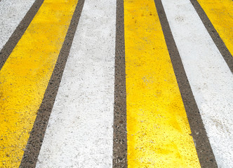 White and yellow crosswalk