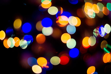 Abstract colorfull bokeh texture on black background