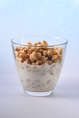 Breakfast muesli with milk