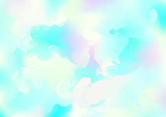 Obraz na płótnie Canvas Hologram Magic Dreamy Vector Background. Rainbow Girlie Iridescent Gradient, Holographic Fluid Poster Wallpaper. Bright Pearlescent Hologram Fairy Cool Web Banner. Modern Tech Music Sound.