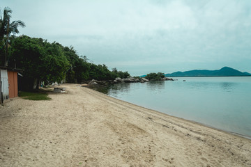 Panoramic view of the coast line, in Florianopolis, Brazil.
