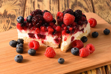 Berries cake with fresh berries