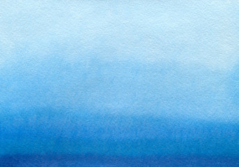 Hand painted blue watercolor background. Watercolor wash. 