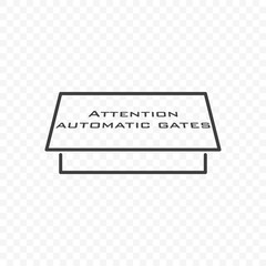 Icon automatic gate. Vector on transparent background.