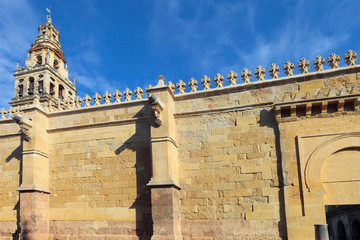 Fototapeta premium External wall of the Mosque Cathedral Mezquita of Córdoba, Andalusia, Spain