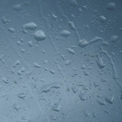 Water drops on glass for background