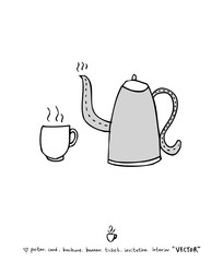 카페 포스터 / 손으로 그린 커피 그림