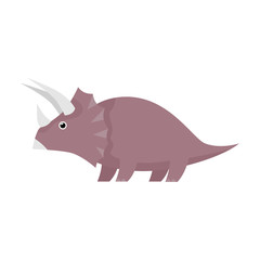 Small dinosaur with horns illustration. Creature, colored, animal. Nature concept. Vector illustration can be used for topics like history, school, kid books