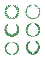 set of green wreaths