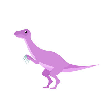 Violet dinosaur illustration. Creature, colored, animal. Nature concept. Vector illustration can be used for topics like history, school, kid books