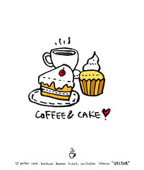 카페 포스터 / 손으로 그린 커피 그림