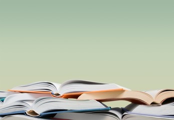 Collection of old books  on background