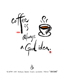 카페 포스터 / 손으로 그린 커피 그림