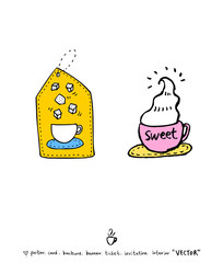 카페 포스터 / 손으로 그린 커피 그림