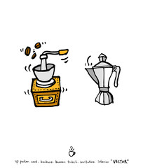 카페 포스터 / 손으로 그린 커피 그림