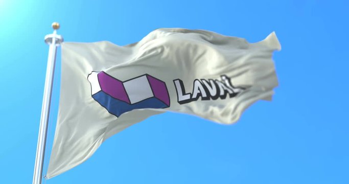 Flag of the city of Laval in the Canadian province of Quebec, Canada. Loop