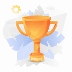 Shiny Orange Trophy Cup Illustration