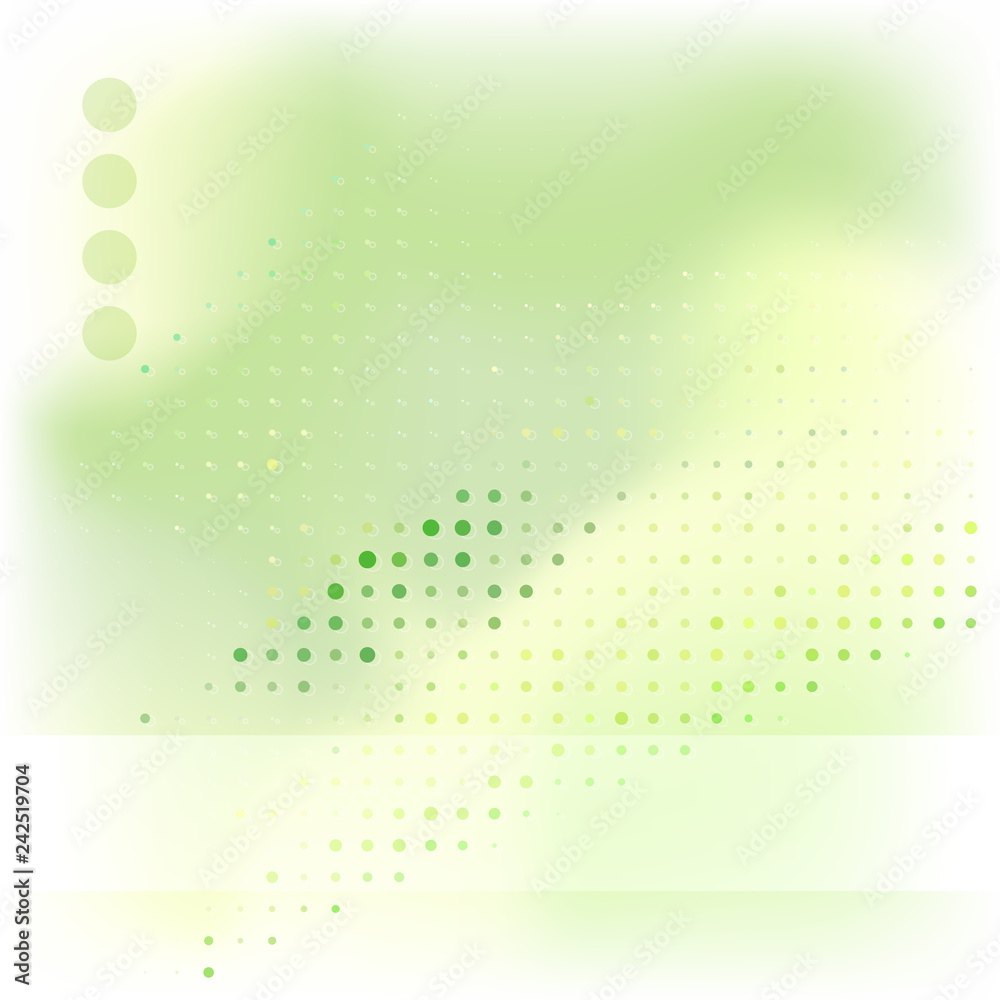 Poster Abstract light green background with line and dots