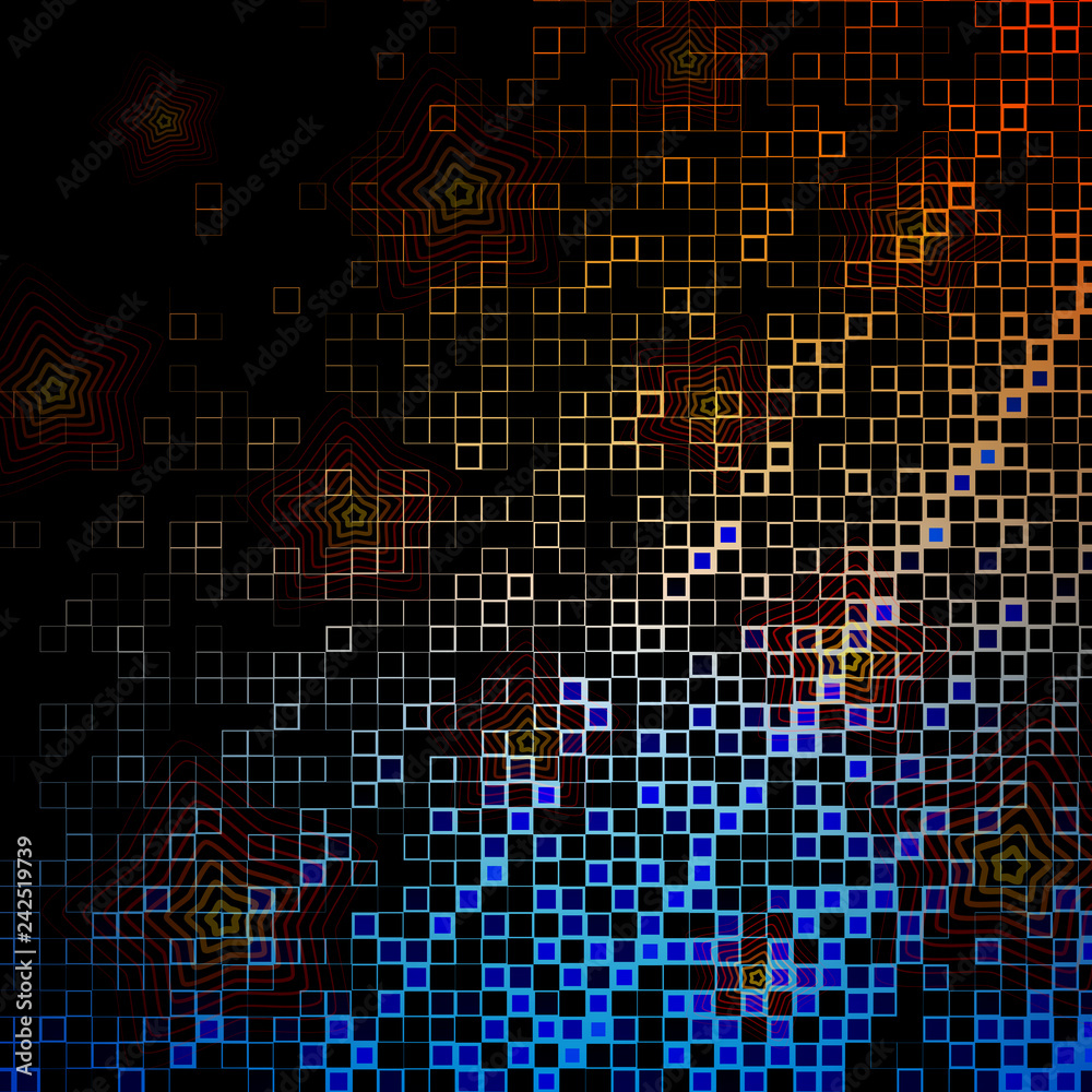 Poster abstract dark color mosaic with stars. vector