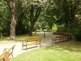 Benches in the park