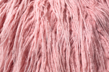 Texture of pink fluffy carpet, closeup