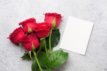 Valentine's day greeting card with roses