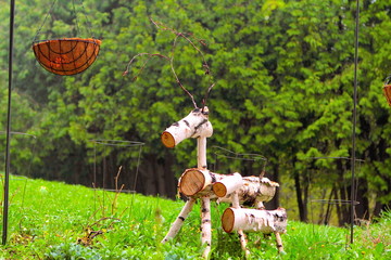 Wood made deers