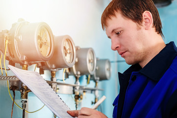 Engineer, worker registers readings of sensors and pressure gauges. Control of water supply and...