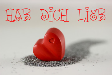 Grusskarte - Valentinstag - hab dich lieb
