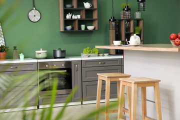 Stylish interior of modern kitchen