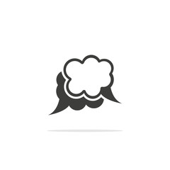 Monochrome vector illustrations of a chat window icon.
