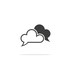 Monochrome vector illustrations of a chat window icon.