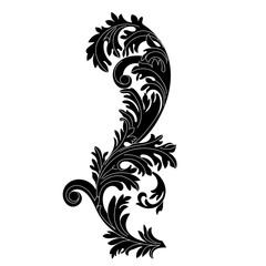 Naklejka premium Czarny ornament w stylu barokowym, narożnik. Akant w stylu retro wzór antyczny.