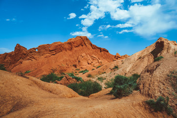 the landscape of the red mountains