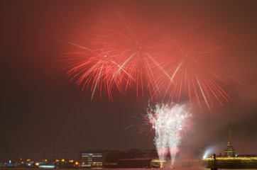Beautiful festive fireworks for Christmas.