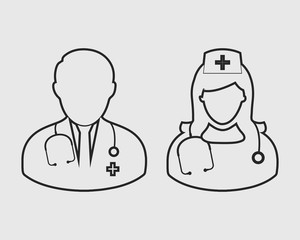 Medical Team line Icon  on gray background