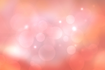 Abstract orange texture. Blurred orange pink gradient colored background texture with colorful bokeh circles. Beautiful template for your design.