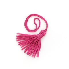 Pink silk tassel isolated on white background for creating graphic concepts
