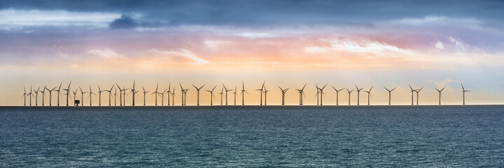 Panorama of Offshore Wind Turbines