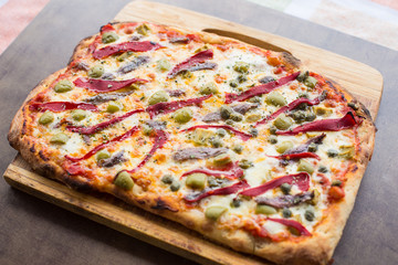 Tasty homemeade Italian pizza.